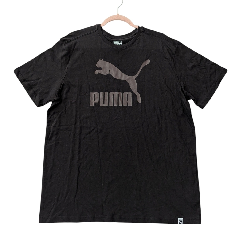 NWT Puma Logo Graphic Shirt Sleeve T- Shirt Dark Brown Cotton Size XL